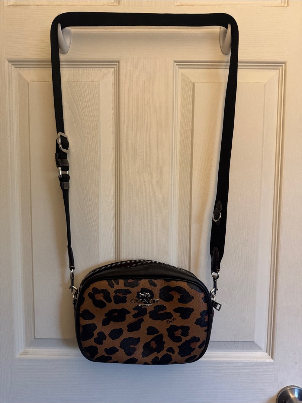 COACH Leopard Print Crossbody Bag in Brown and Black - Picture 2 of 7
